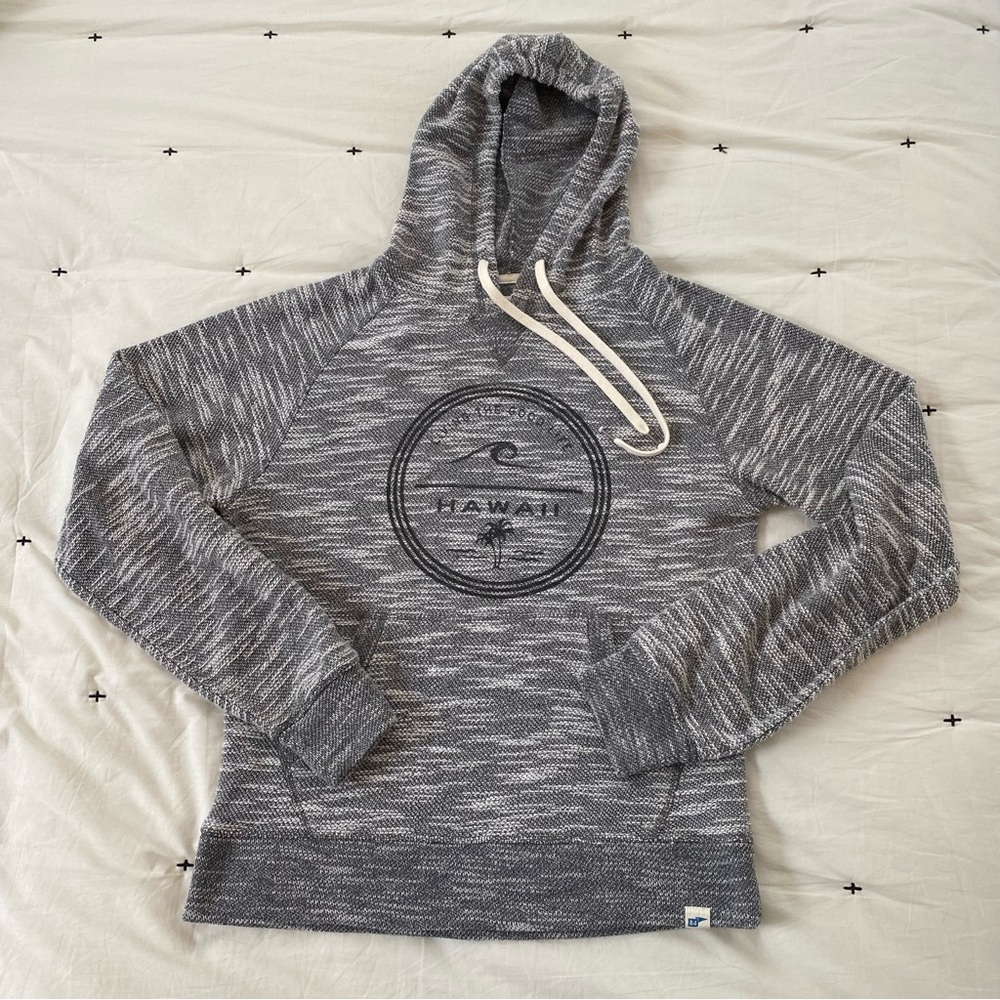 Blue 84 Hawaii Hoodie Gray and White size Small Sweatshirt Pullover